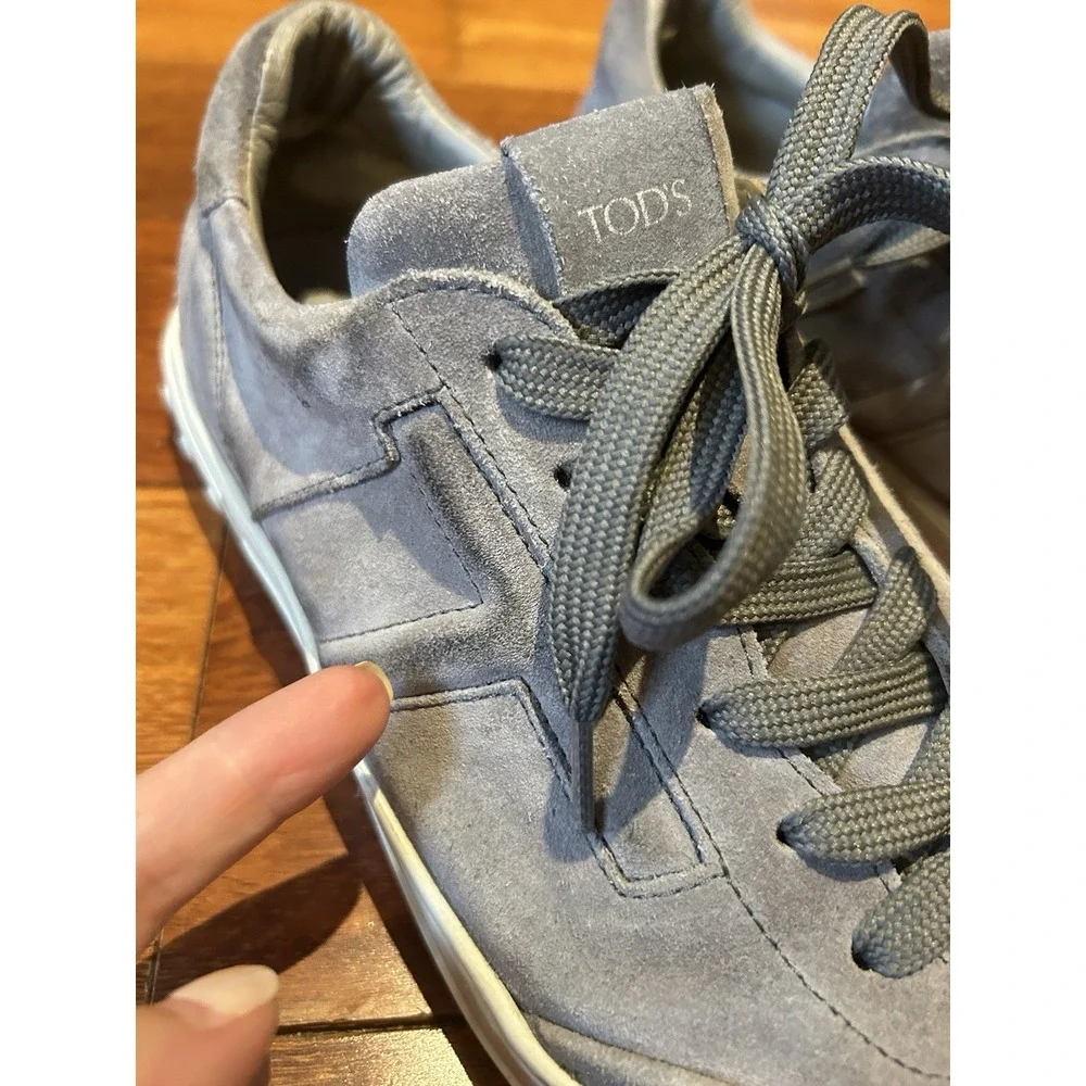 Tod's Men's Suede Sneakers Size 10.5 Gray Shoes - Picture 11 of 12